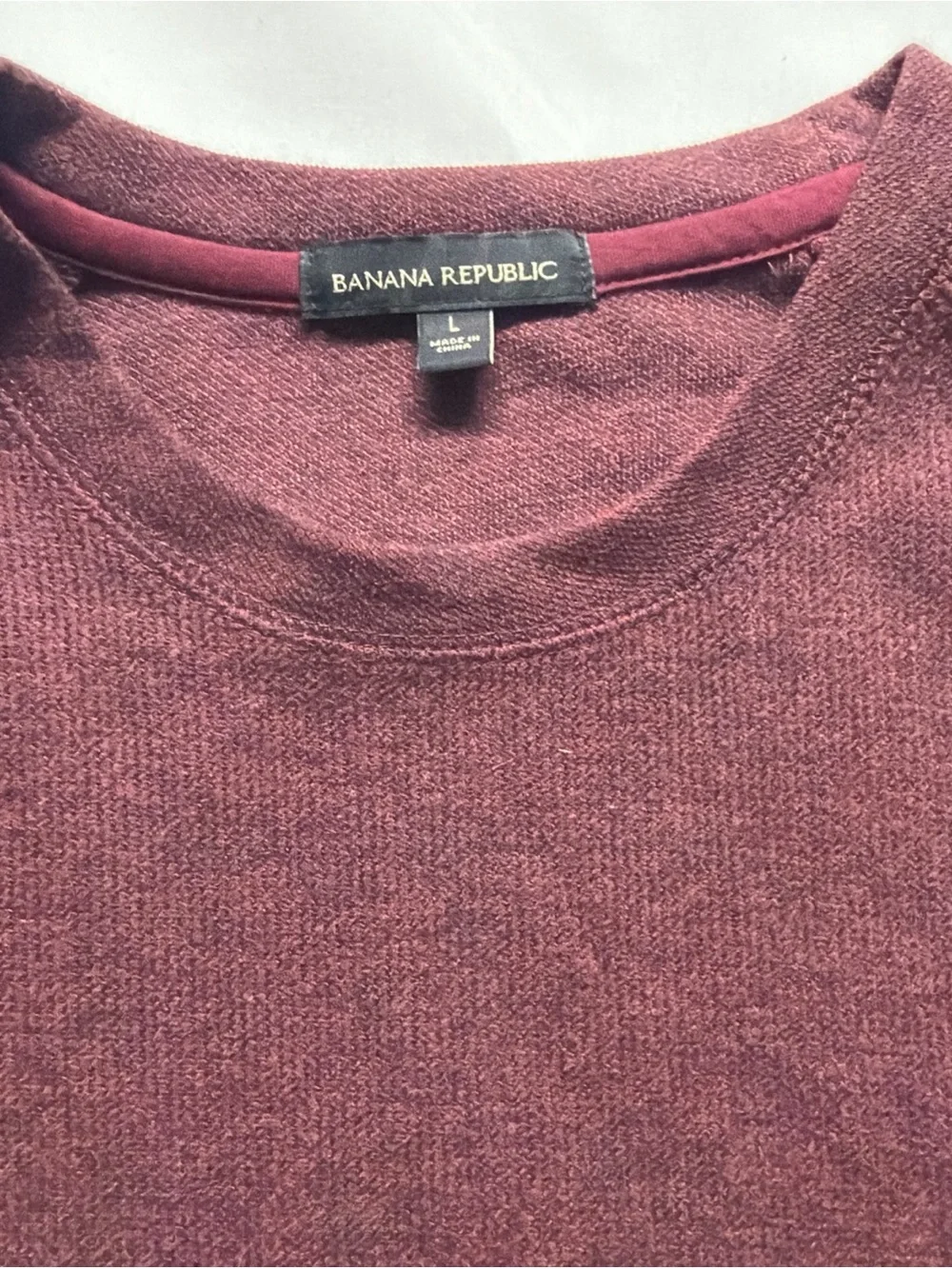 Banana Republic Men's Large Crewneck Sweater Red Burgundy